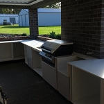 Outdoor BBQ area with stone surrounds in Newcastle