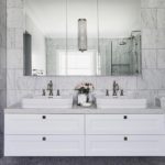 Beautiful White Bathroom With Cabinet — Stoneworks in NSW