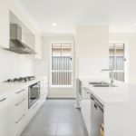 Modern Kitchen with white stonework— Stoneworks in NSW