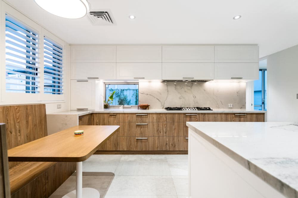 Large Kitchen With Marble Benchtops