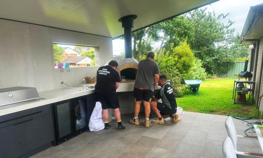 Local Stonemasons At Work In Newcastle