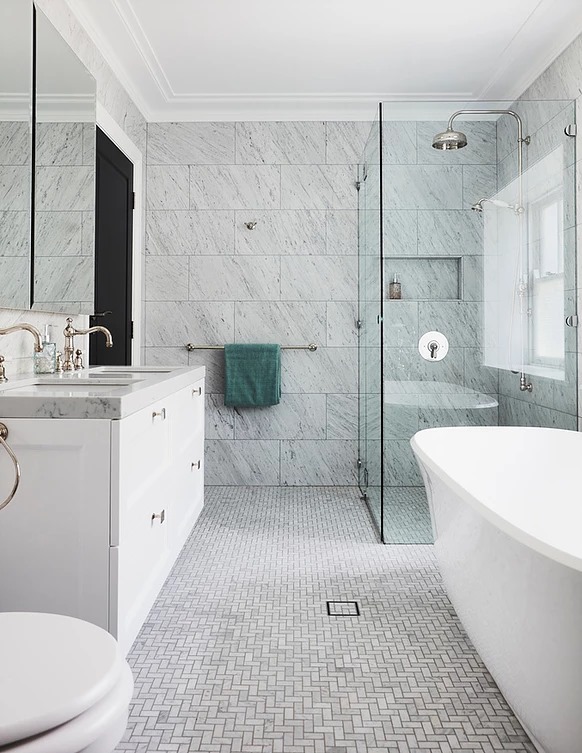 Beautiful White Bathroom — Stoneworks in NSW