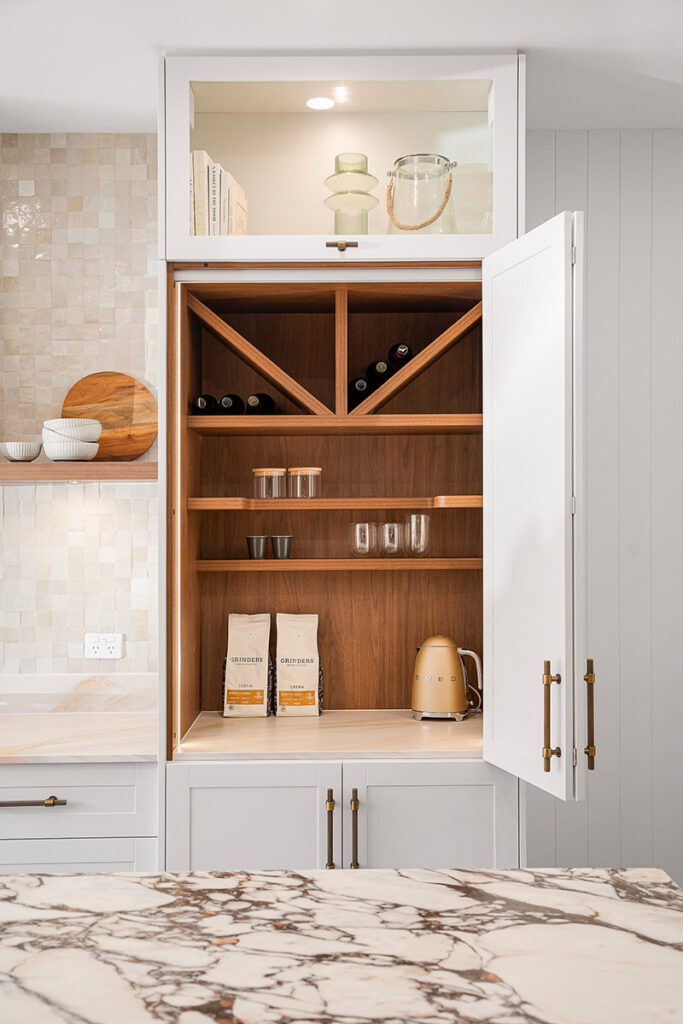A Kitchen Featuring a White Cabinet and a Stone Benchtop — Vivid Stoneworks in Thornton, NSW