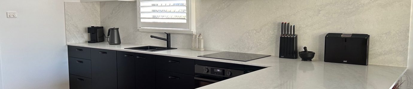 simple black and white kitchen