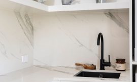 Vivid Stoneworks Stone Kitchen Splashback and Benchtop — Vivid Stoneworks in Thornton, NSW