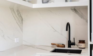 Vivid Stoneworks Stone Kitchen Splashback and Benchtop — Vivid Stoneworks in Thornton, NSW